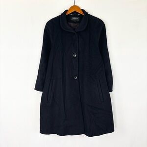 Vintage Pierrette Wool Cashmere Overcoat‎ Black Size 4 Switzerland Cozy